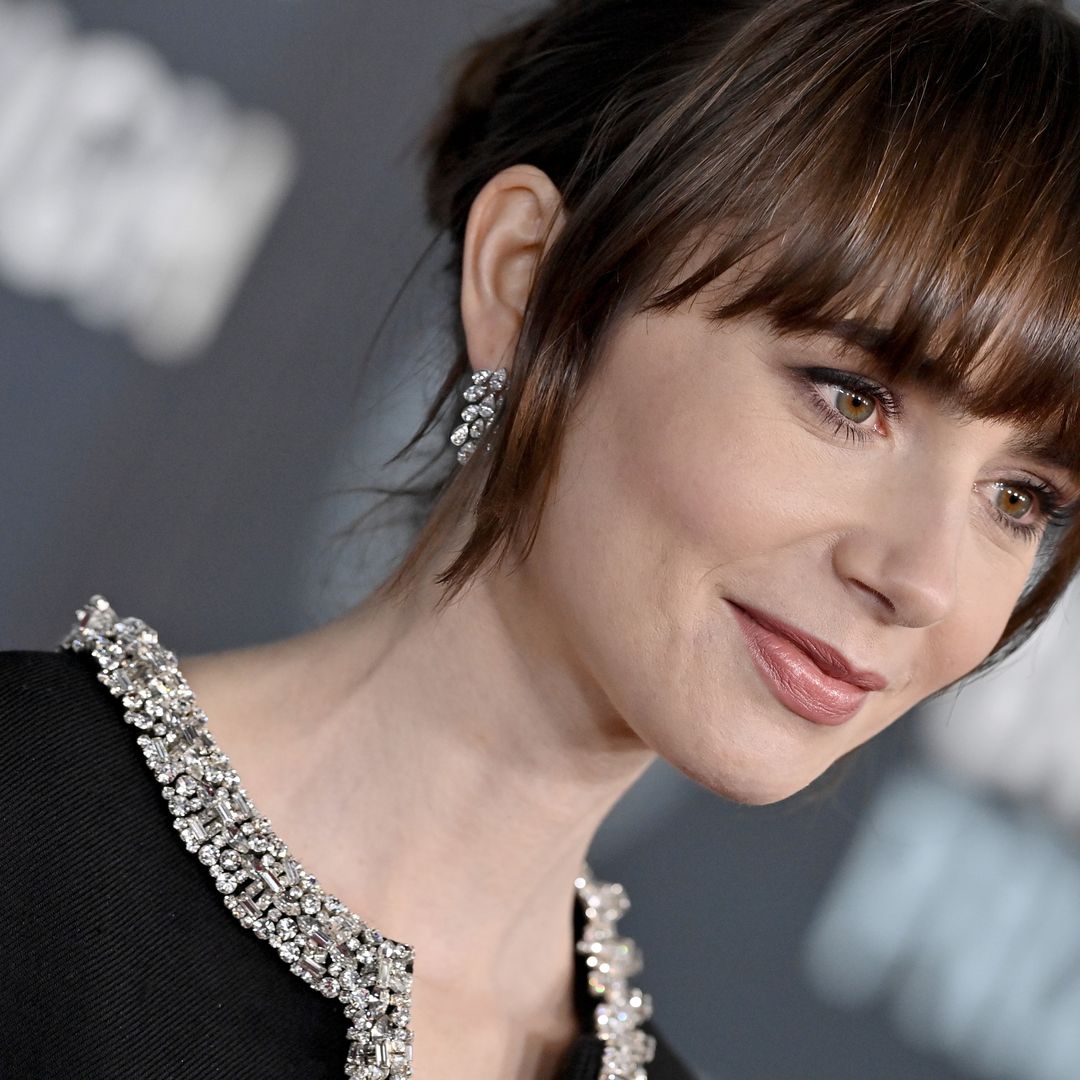 Lily Collins wore the chicest plunge dress ever and we're still not over it