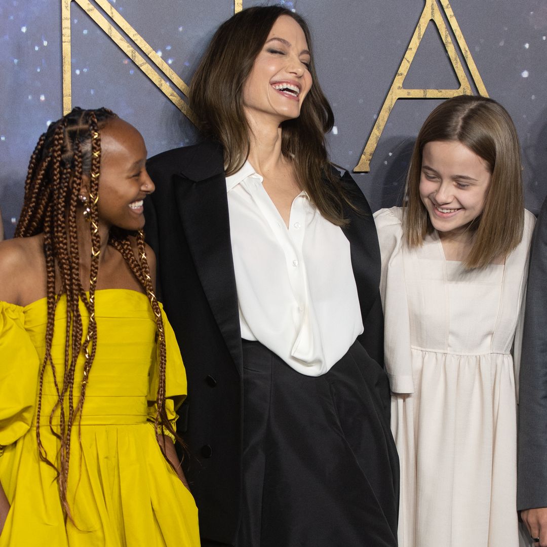 Zahara, Vivienne and Angelina sharing a laugh at the Eternals premiere