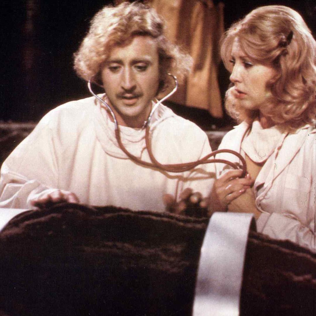 With Gene Wilder in Young Frankenstein, 1974