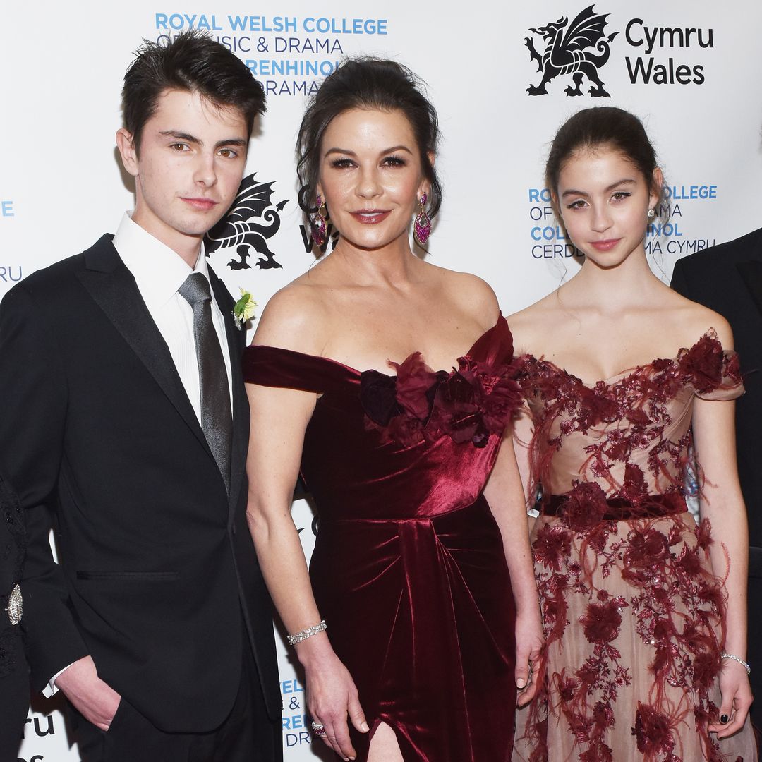 Catherine Zeta-Jones and Michael Douglas' grown-up children Carys and Dylan resurface in new family photo that gets fans talking