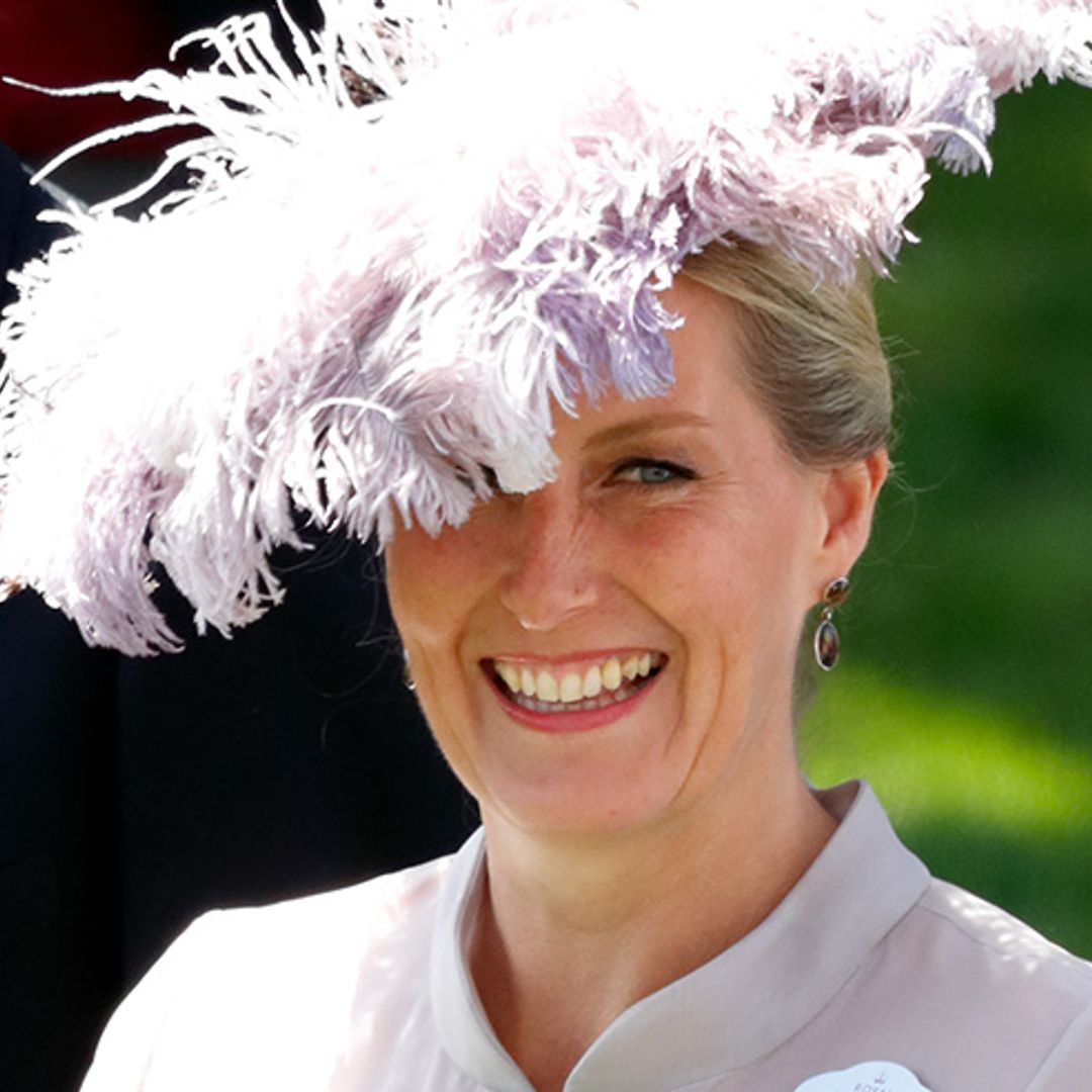 The Countess of Wessex turns heads at Royal Ascot wearing a pleated dress by Suzannah