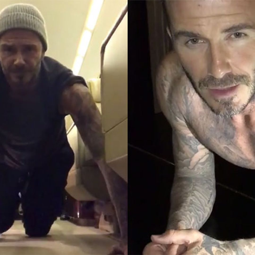 David Beckham flaunts his muscles for Guy Ritchie's gruelling push-up challenge