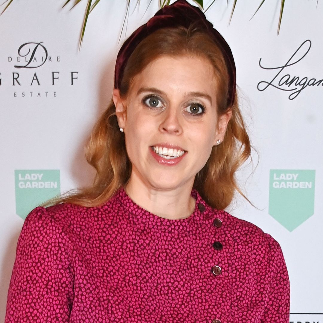 Princess Beatrice is elegant in raspberry floaty dress with tumbling curls 