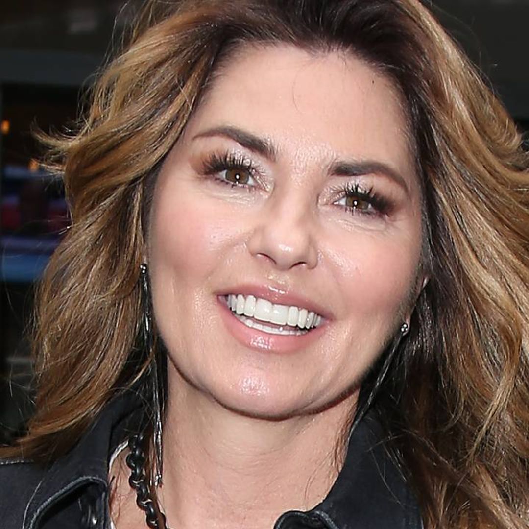 Shania Twain wows in top hat and bodysuit in star-studded celebration video