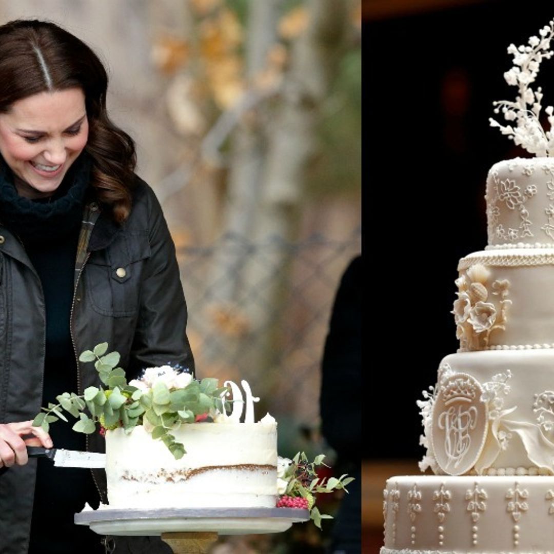 Kate Middleton and Prince William serve their seven-year-old wedding cake at Prince Louis’ christening