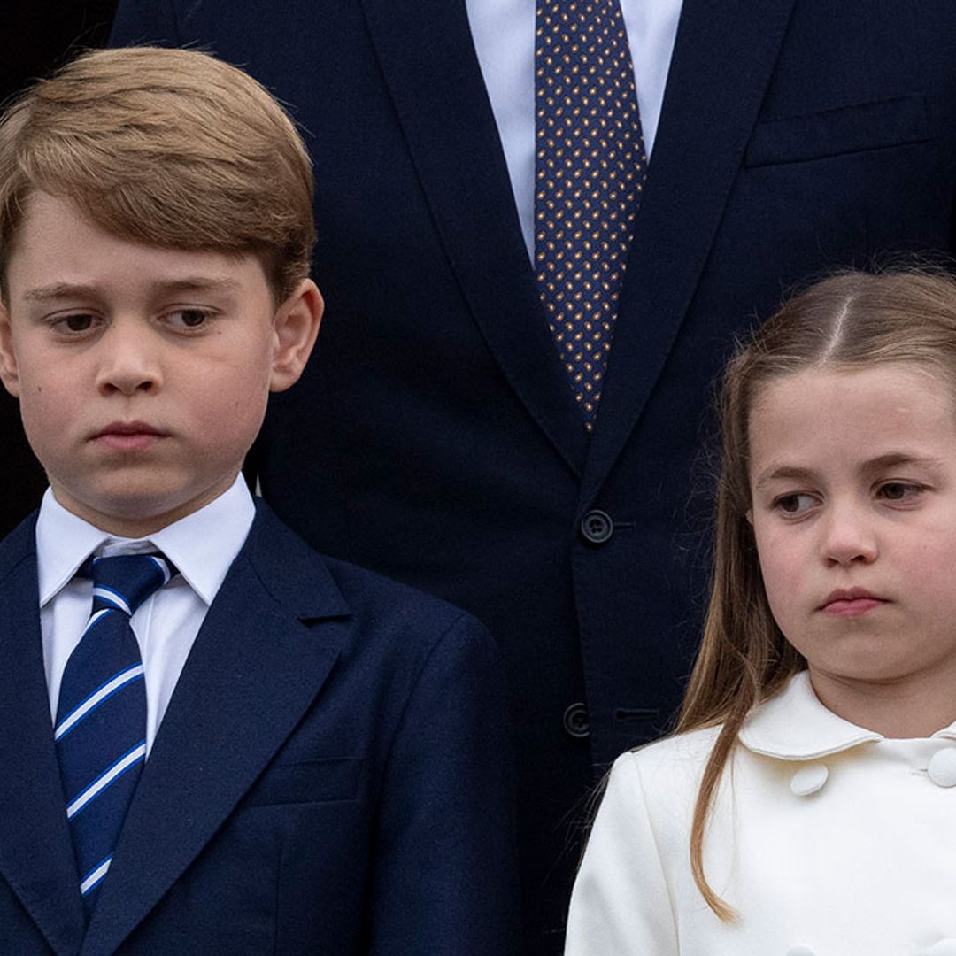 Princess Charlotte corrects Prince George's posture during God Save The Queen – WATCH