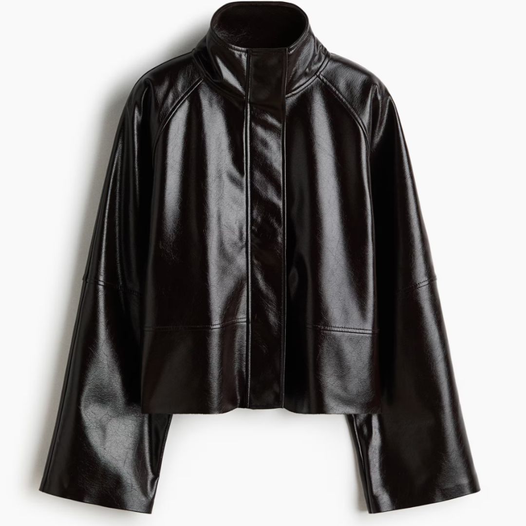 Veste enduite marron foncé H&M