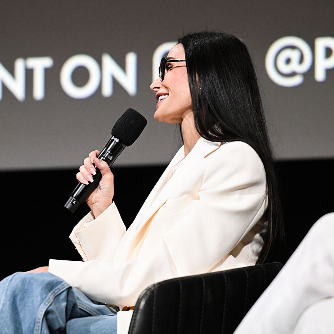 The actress showed off her classic square french tip nails 