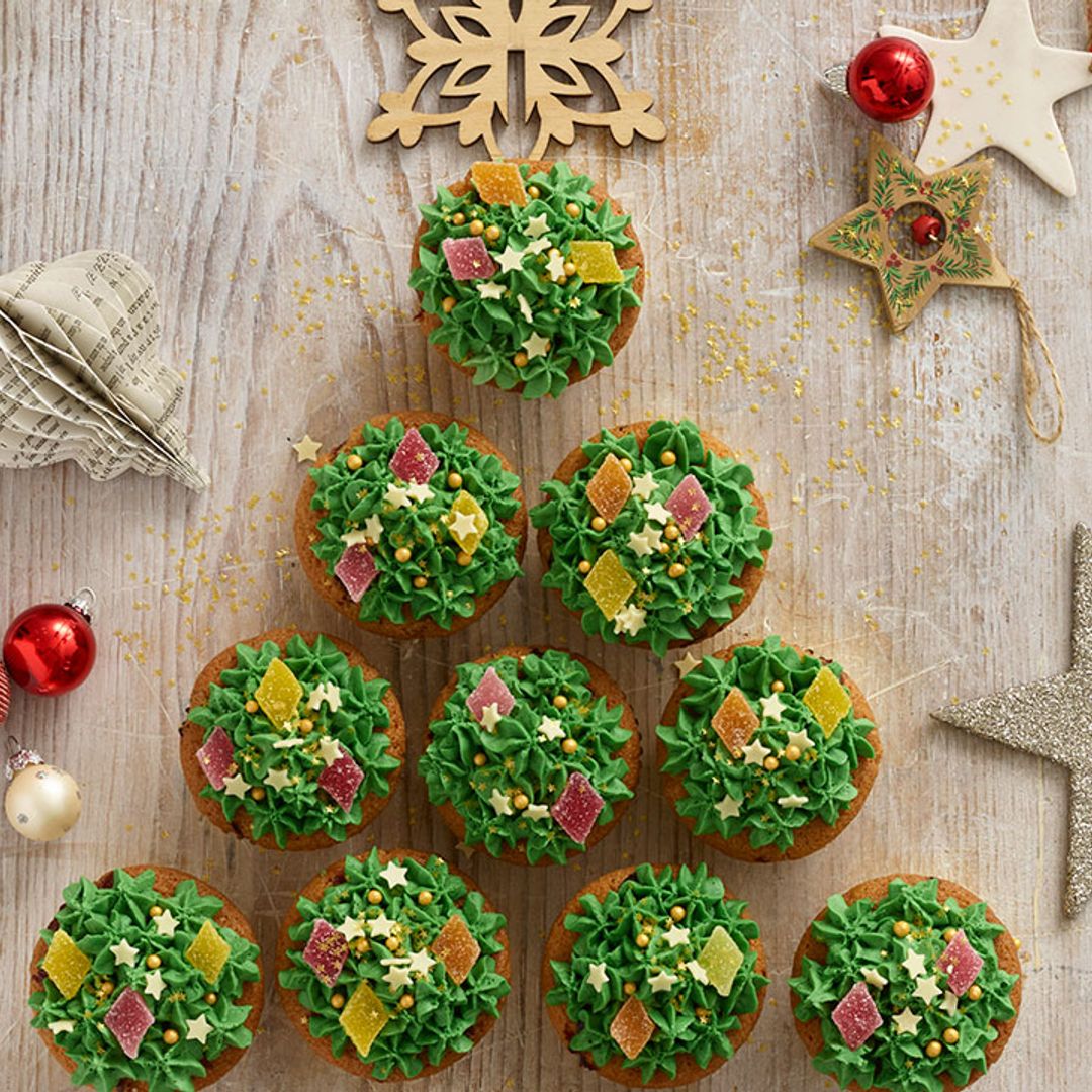This showstopping cupcake Christmas tree recipe is the perfect Christmas dinner centrepiece