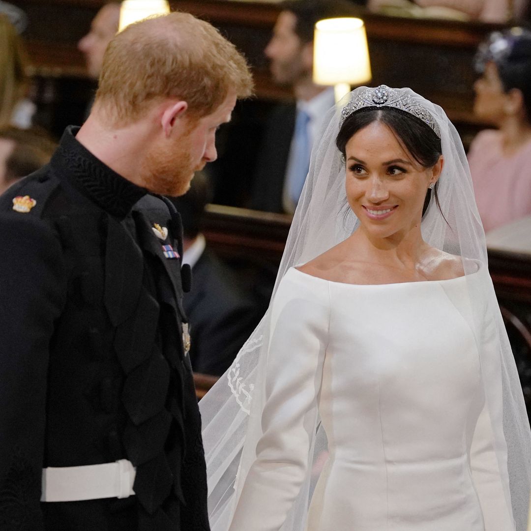 Prince Harry's 3-word reaction as Meghan Markle met him at the altar
