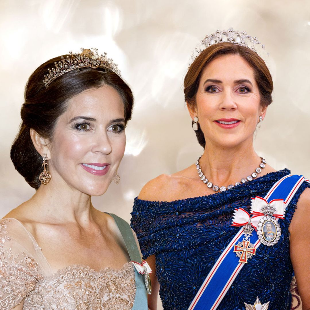 Queen Mary is a glittering vision in new tiara and dramatic gown | HELLO!