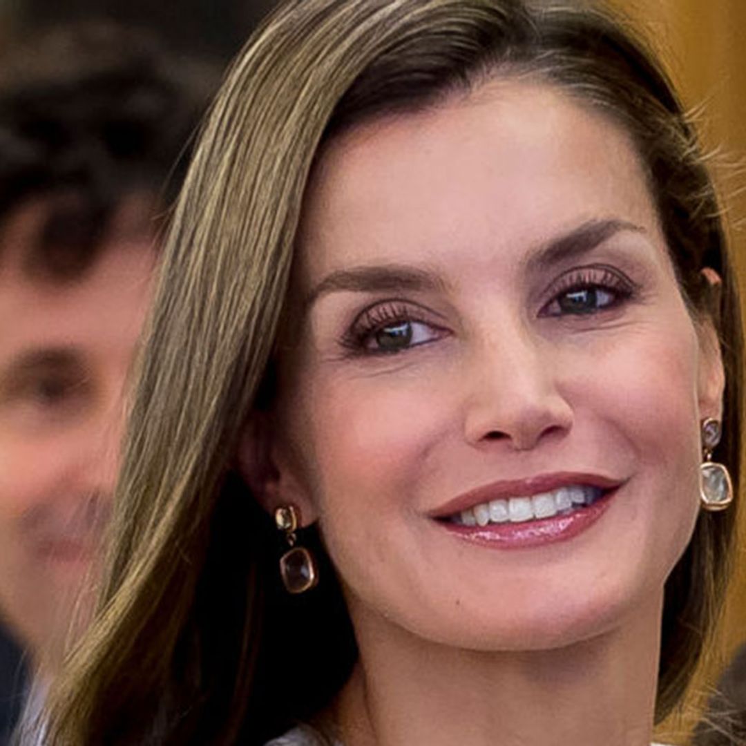 Queen Letizia nails business chic in fitted pencil dress
