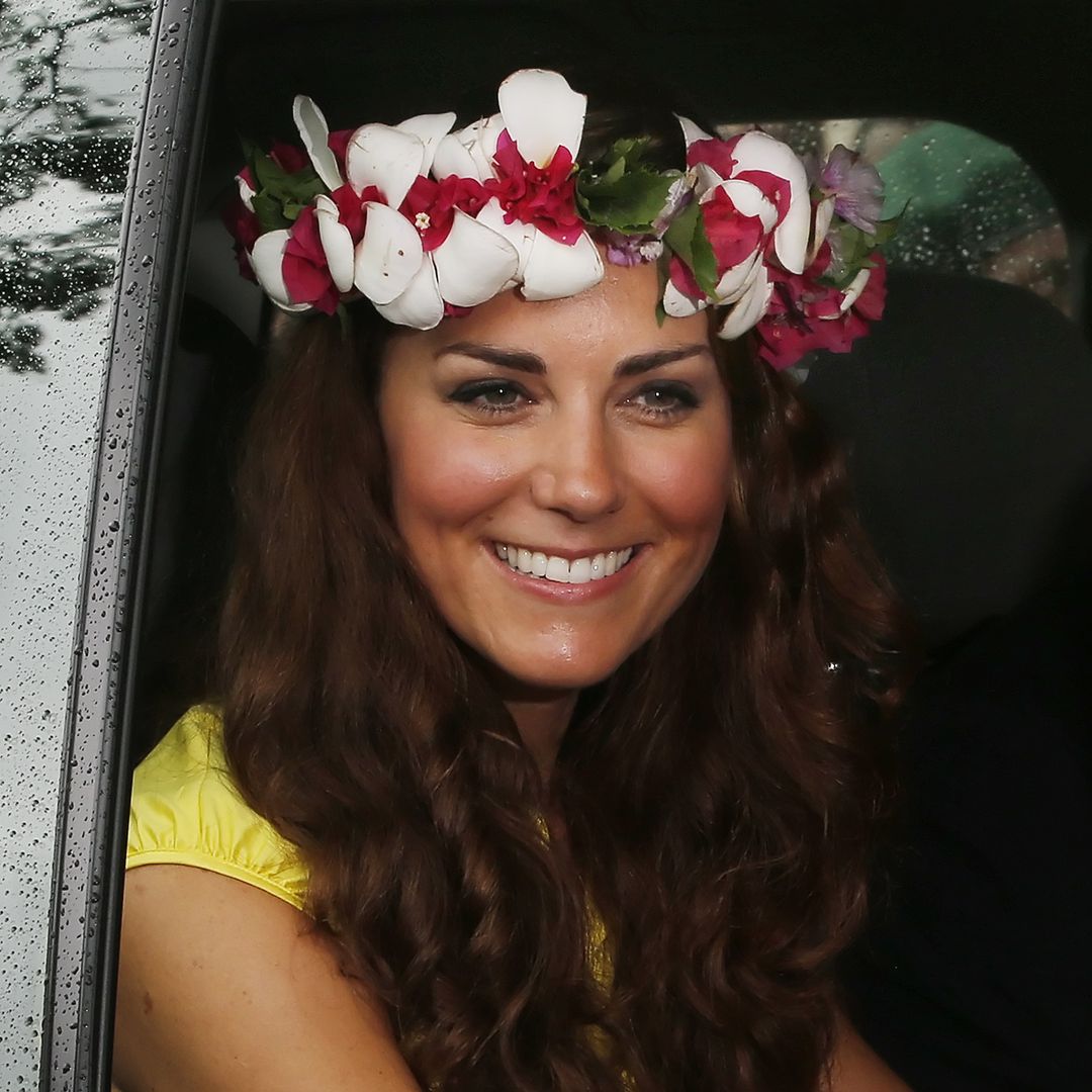 Princess Kate is an island goddess in strapless beach dress from unearthed holiday photos