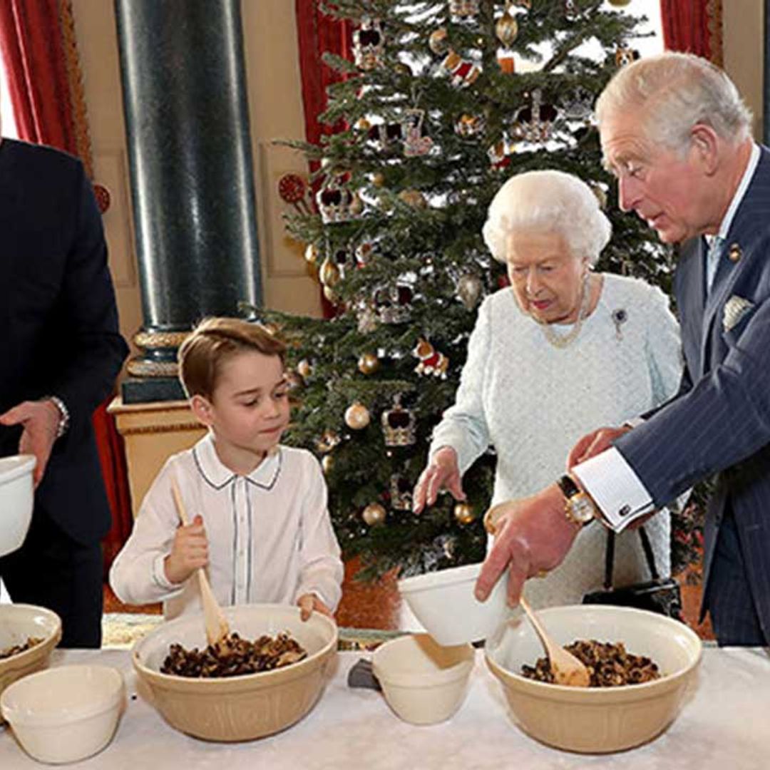 Prince George provokes giggles as he makes Christmas puddings in new video