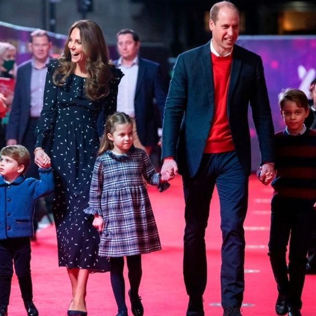 Prince George, Princess Charlotte and Prince Louis walk their first red carpet at special pantomime performance to thank front-line workers