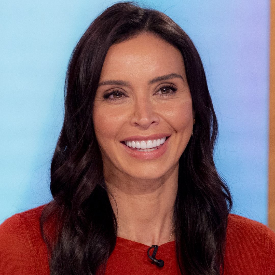 Christine Lampard looks red hot in the most figure-flattering midi dress
