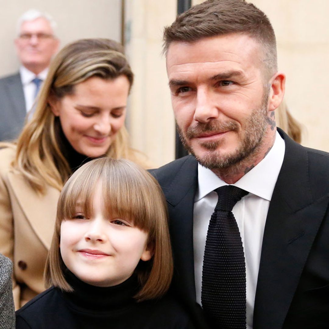 Harper Beckham records sweet message for dad David - and debuts new glasses!