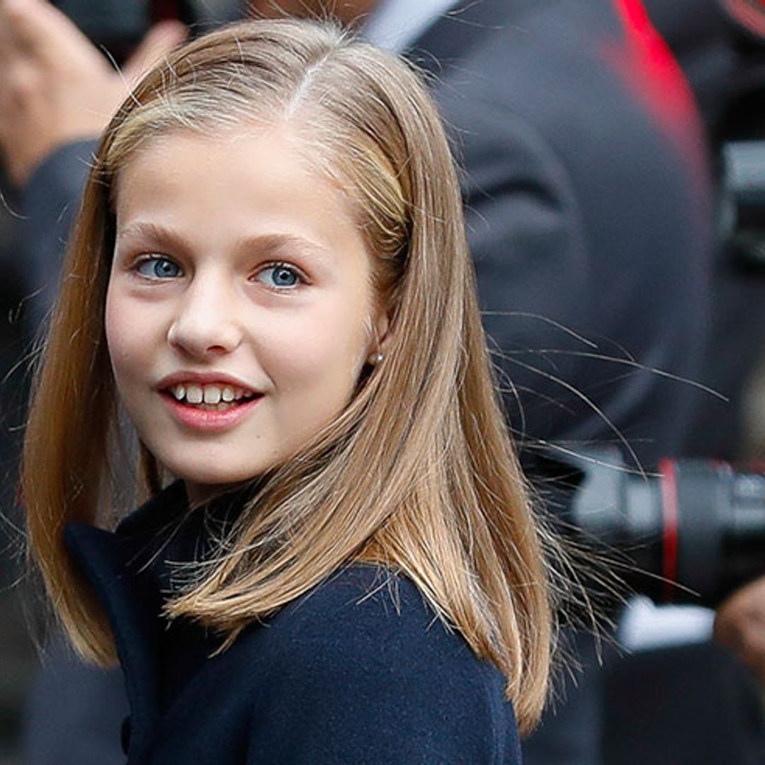 Princess Leonor of Asturias, 13, gives her first speech - see her proud parents look on