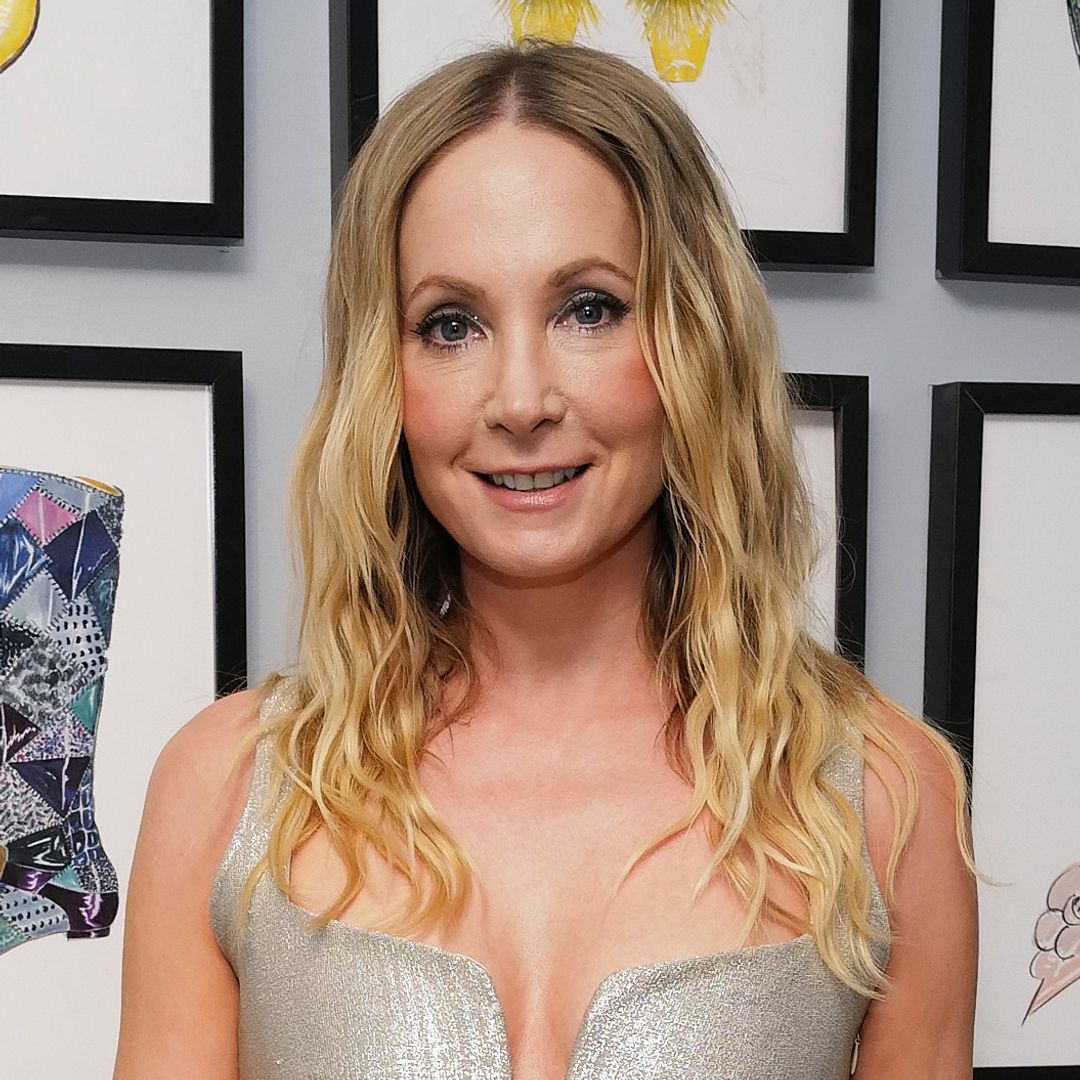 Downton Abbey's Joanne Froggatt stands out in plunging metallic bodice and flared trousers