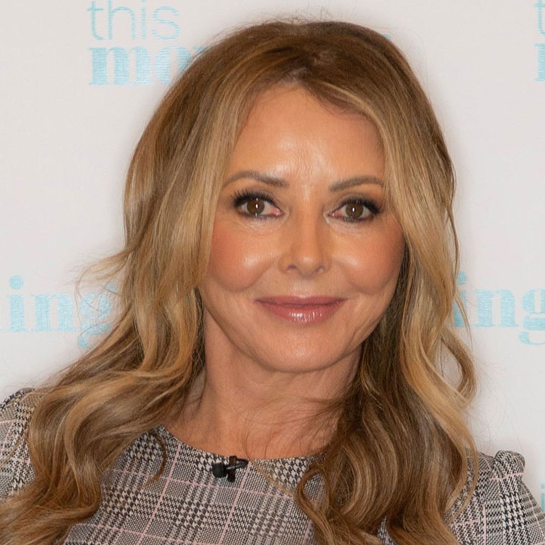 Carol Vorderman turns up temperatures in cut out sports bra and shorts