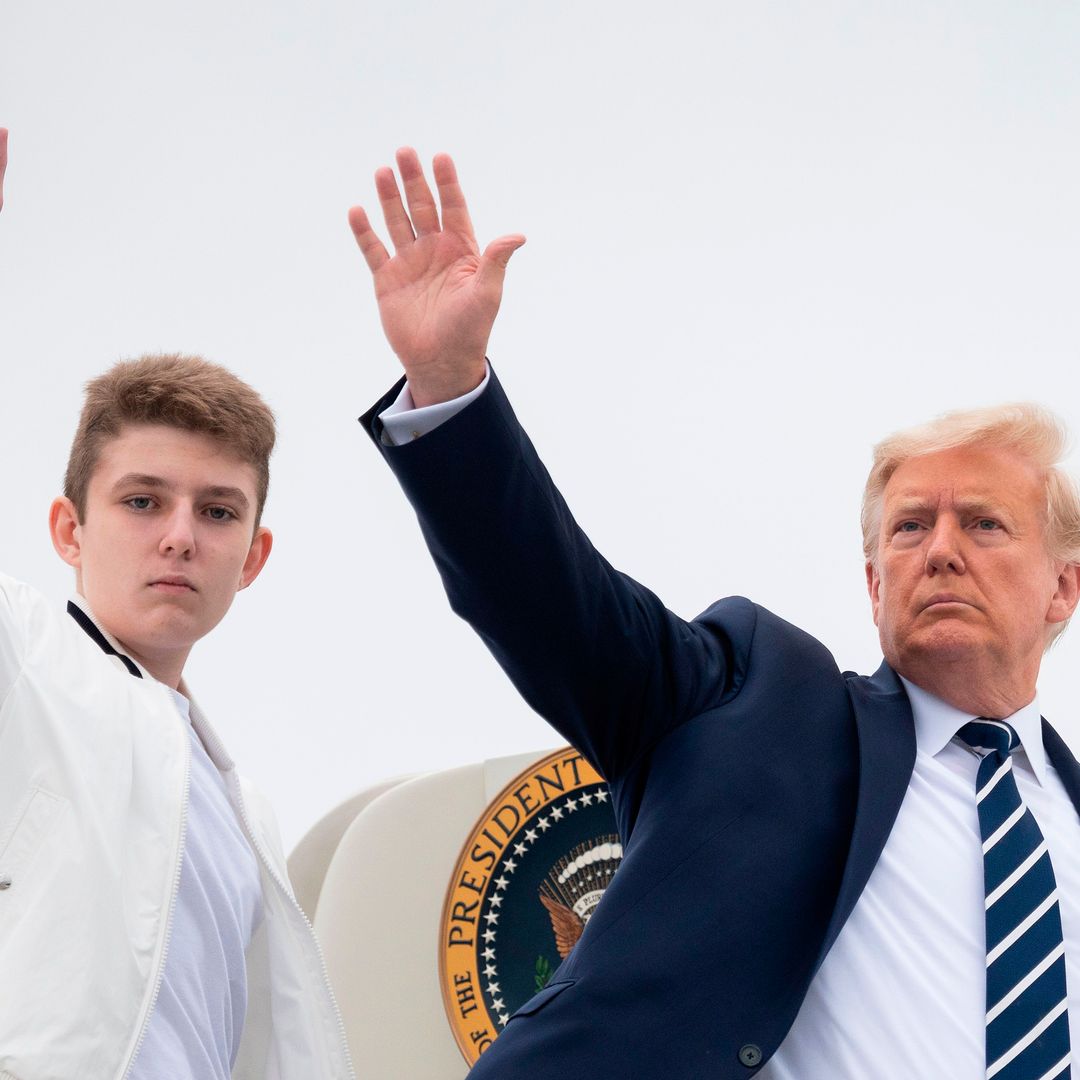 Donald Trump's 6'7 son Barron, 18, towers over Secret Service detail as he embarks on new chapter