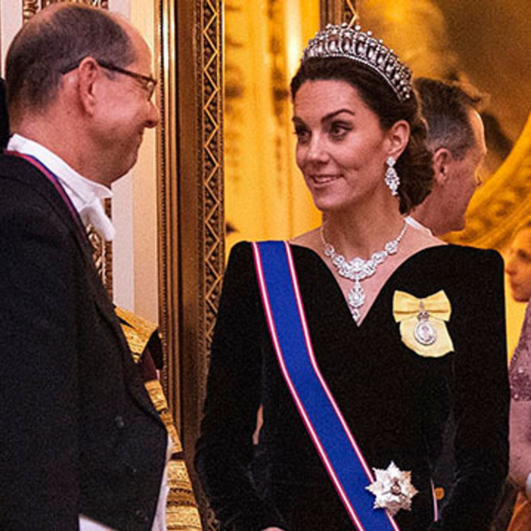 The special meaning behind the blue sash Duchess Kate wore to the Diplomatic Corps reception