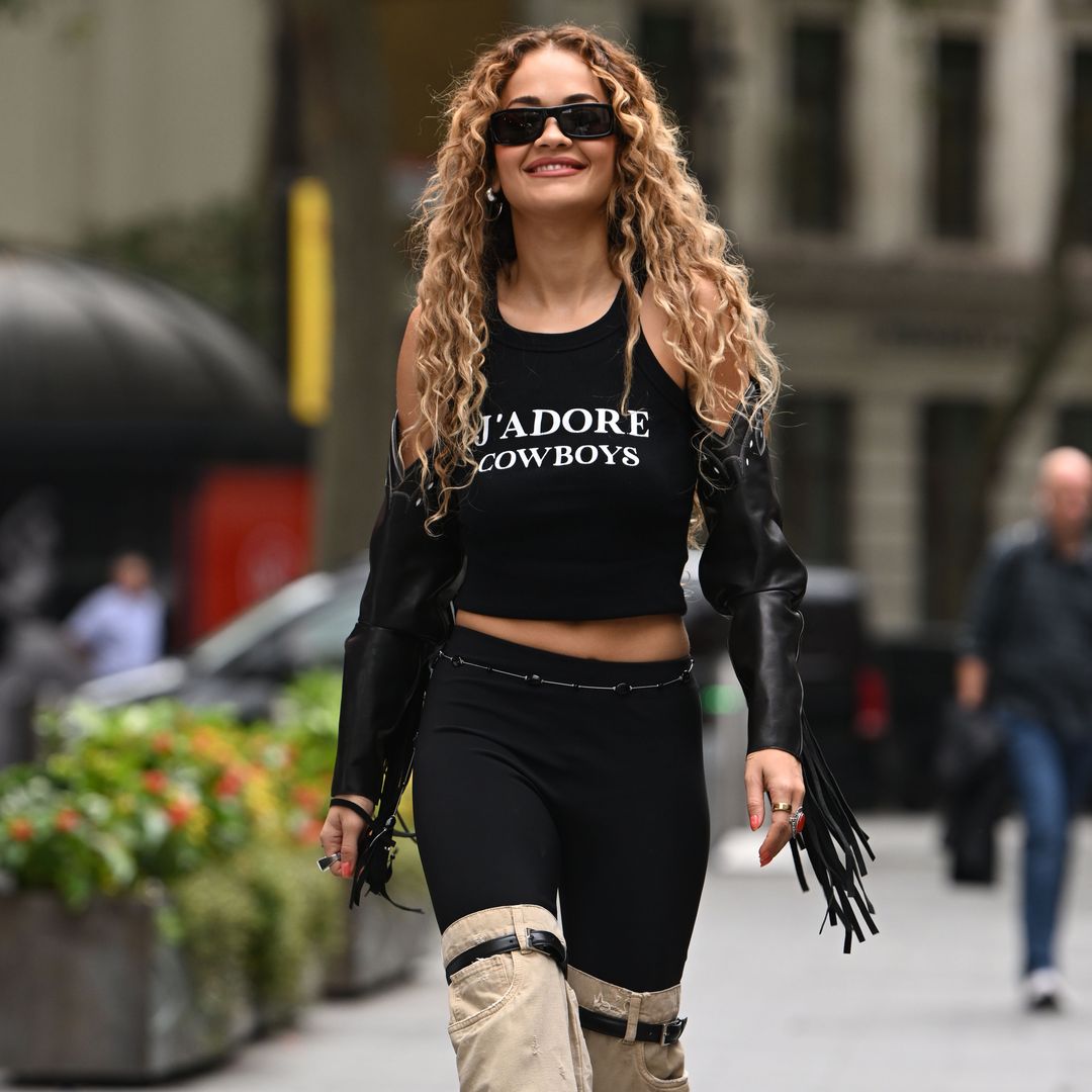 Rita Ora drops her workout routine while serving gym-chic in shorts