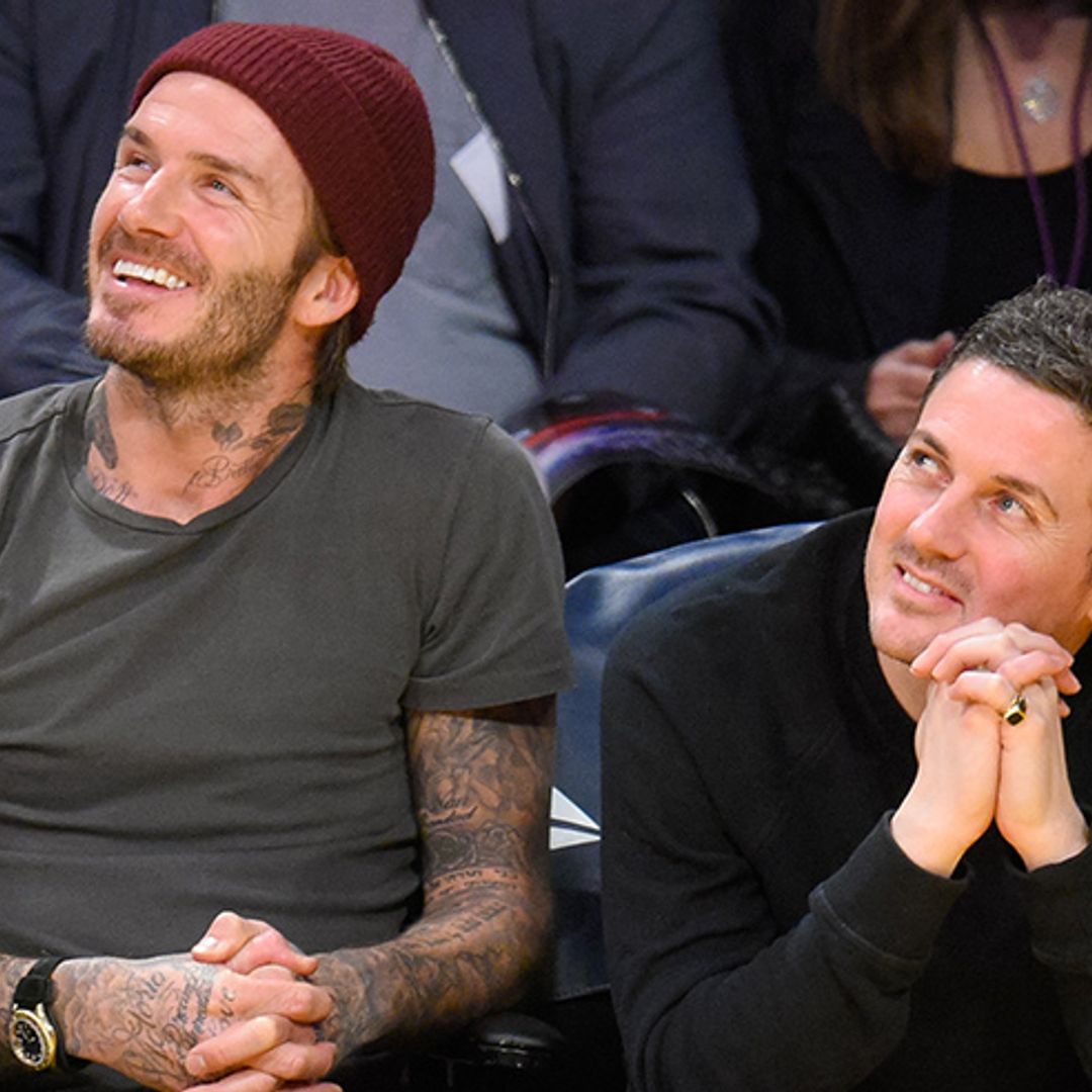 David Beckham and Dave Gardner enjoy boys' night out at basketball