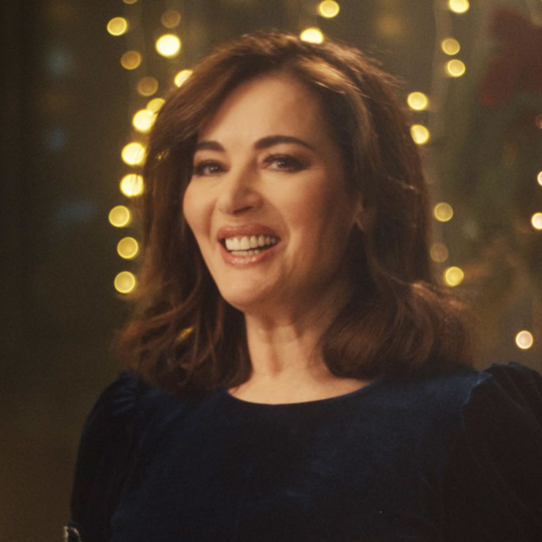 Nigella Lawson smoulders in blue velvet dress as she puts on flirty display in new Christmas campaign