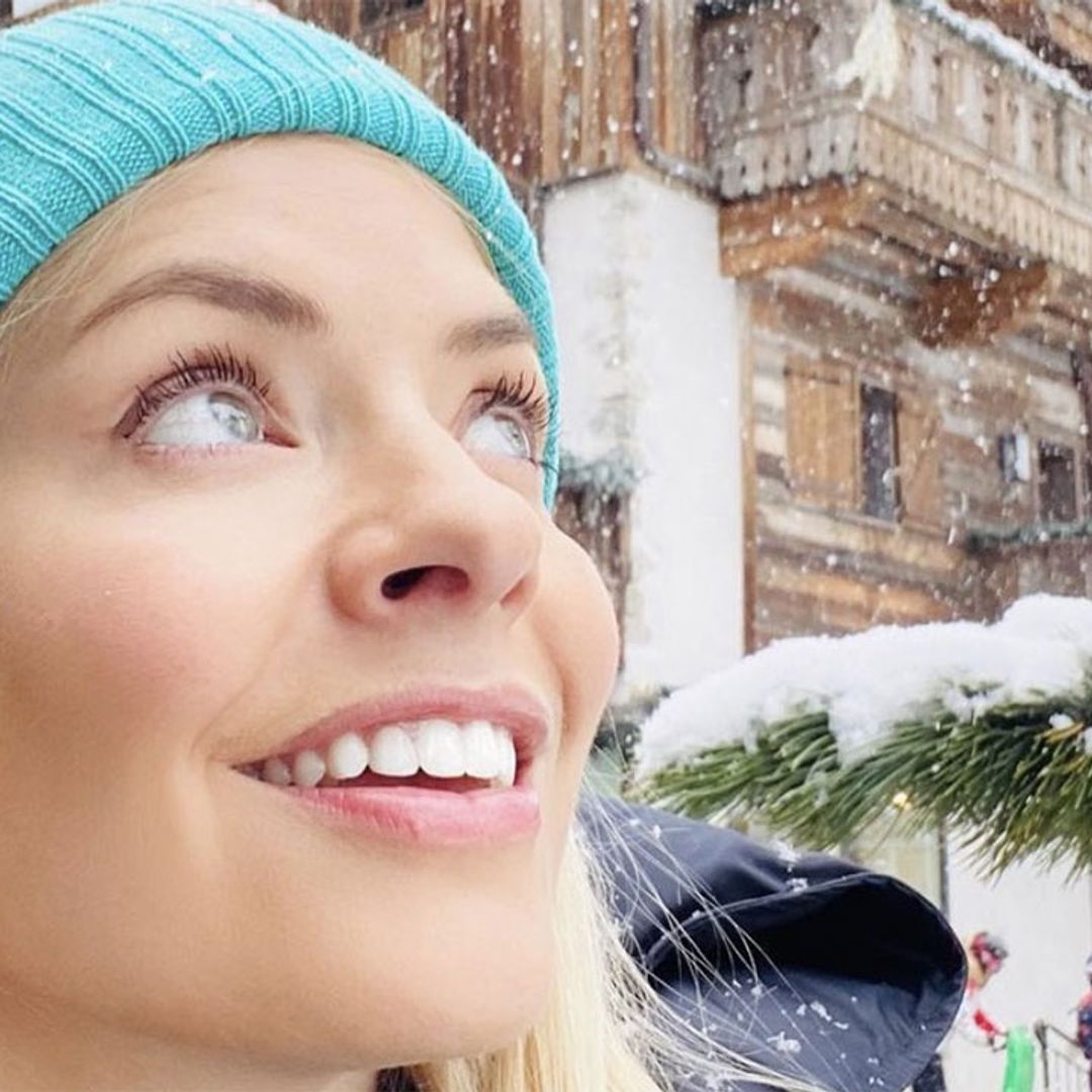Holly Willoughby rocks a jumpsuit that is total snow bunny vibes