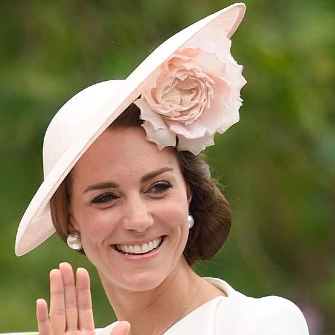 Kate Middleton turns heads in pretty pink Philip Treacy hat
