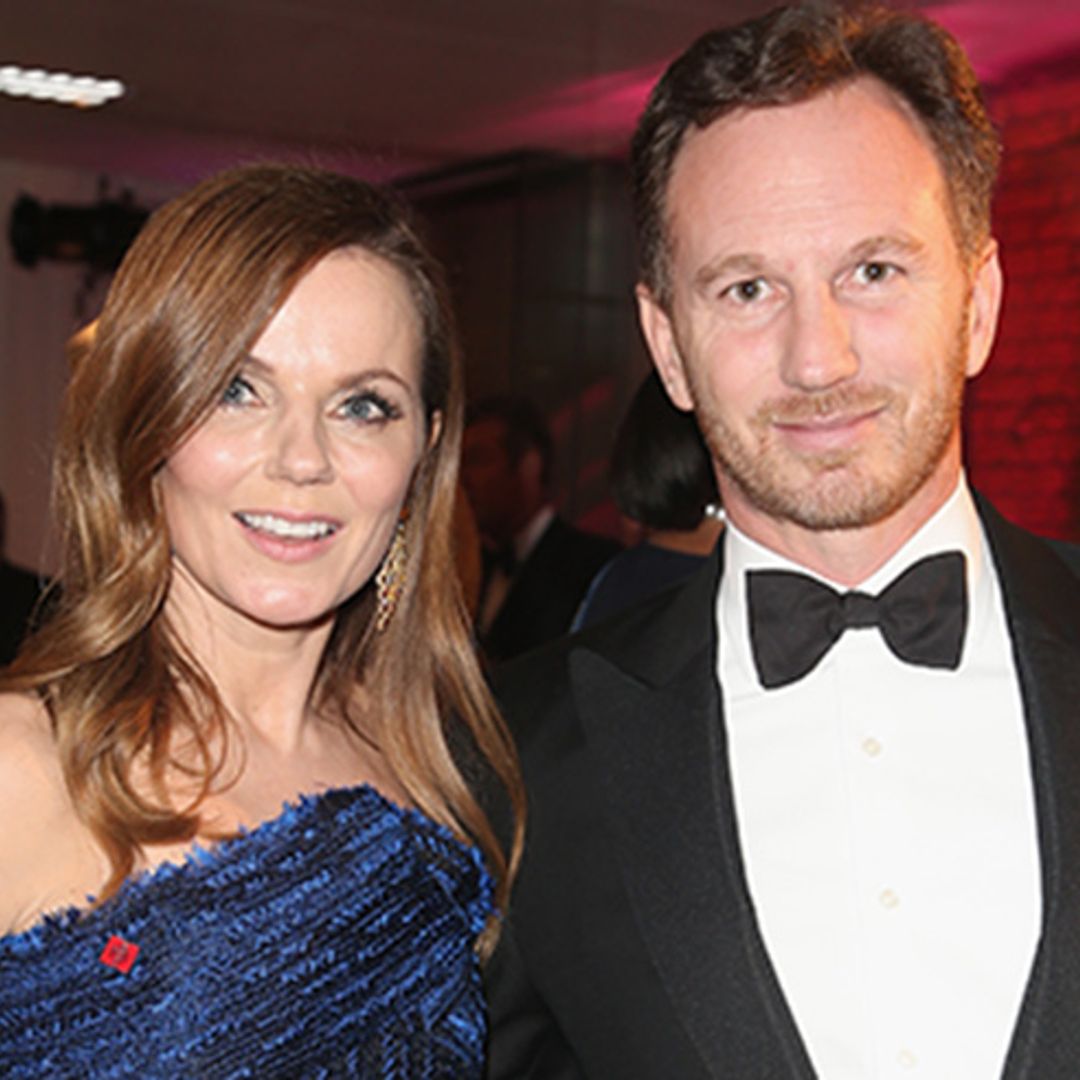 Geri Horner gets a helping hand with her make up from baby Monty – see the snap!