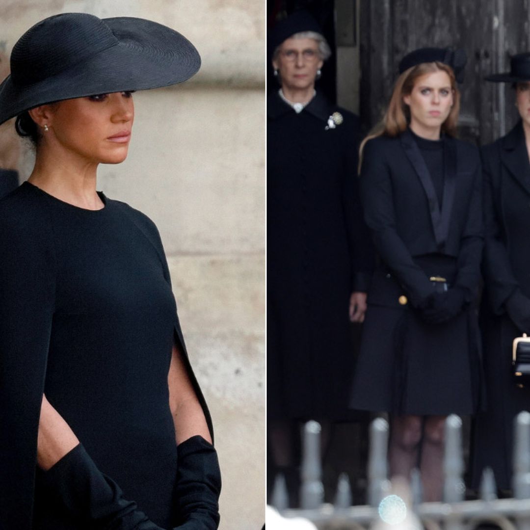 Why did the royal ladies wear gloves at the Queen's funeral?
