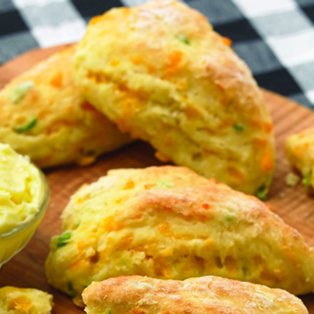 Cheddar-Green Onion Wedge Biscuits