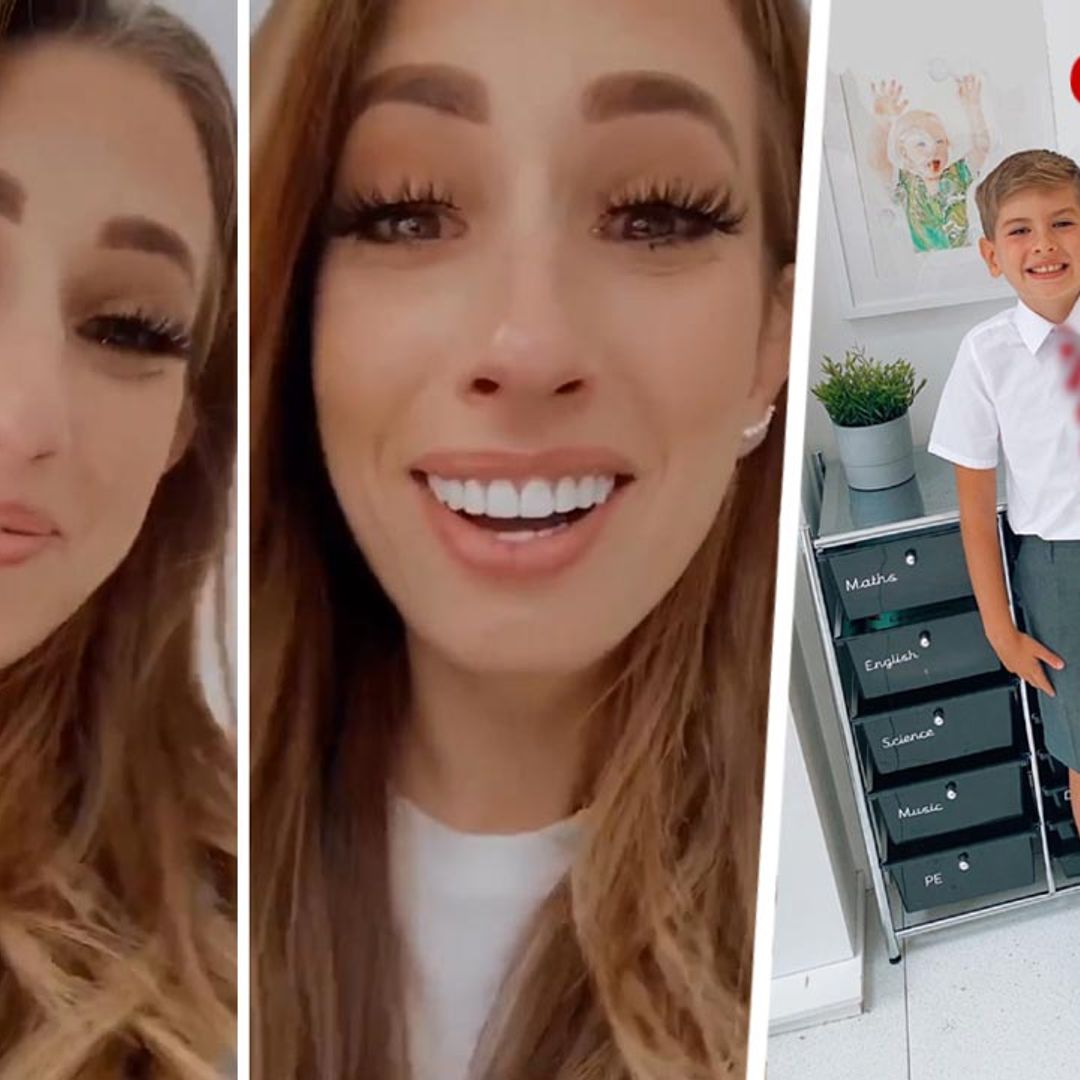 Tearful Stacey Solomon sends her 'big Pickles' back to school with the ultimate accessory to keep them safe