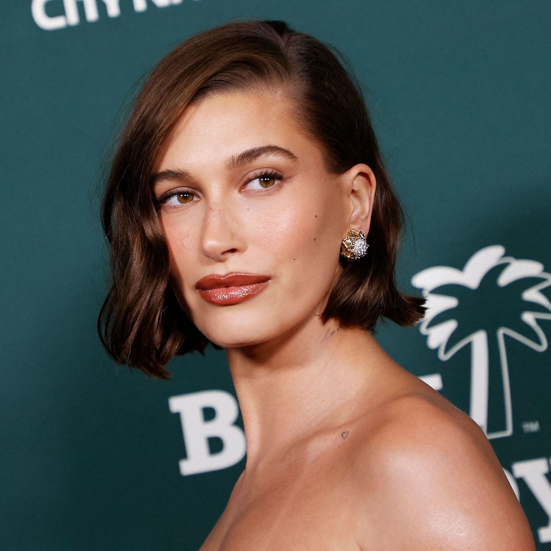 Hailey Bieber's wavy side bob is the perfect hairstyle for party season