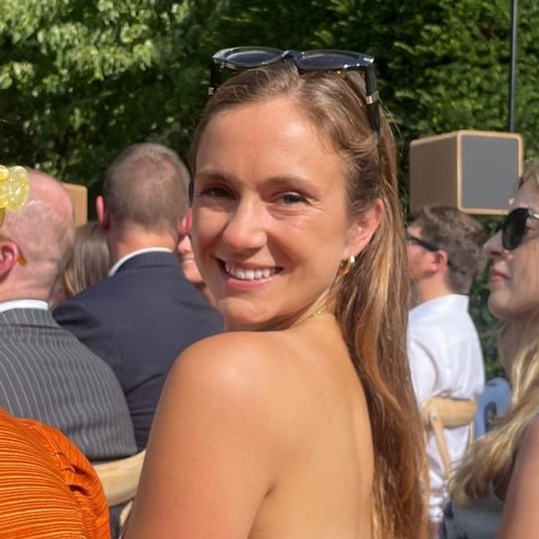 Lady Marina Windsor models backless wedding guest dress