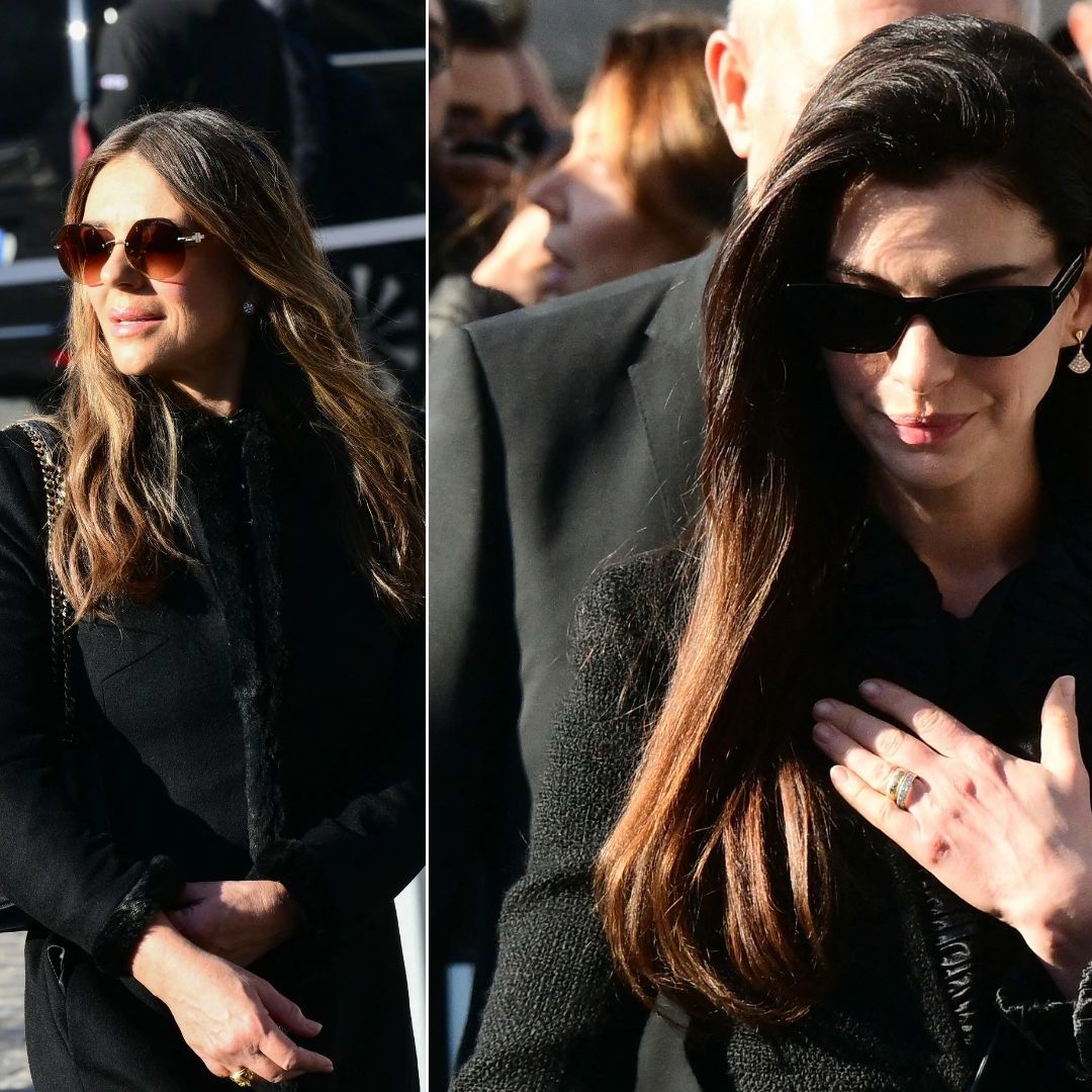 Elizabeth Hurley, Anne Hathaway and Anna Wintour lead arrivals at Valentino Garavani's funeral in Rome