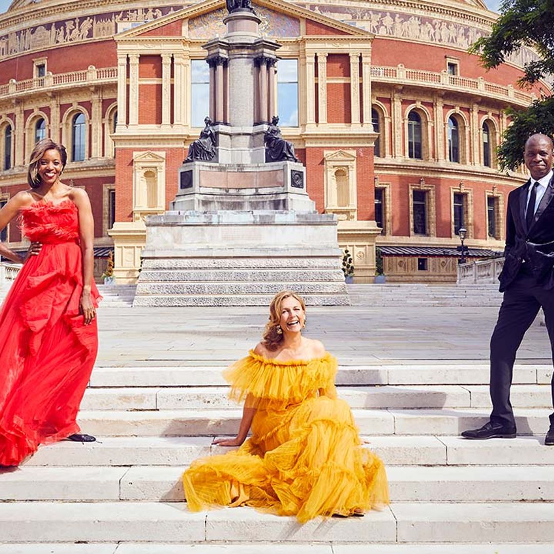 Katie Derham, Clive Myrie and Josie d’Arby celebrate the return of the BBC Proms