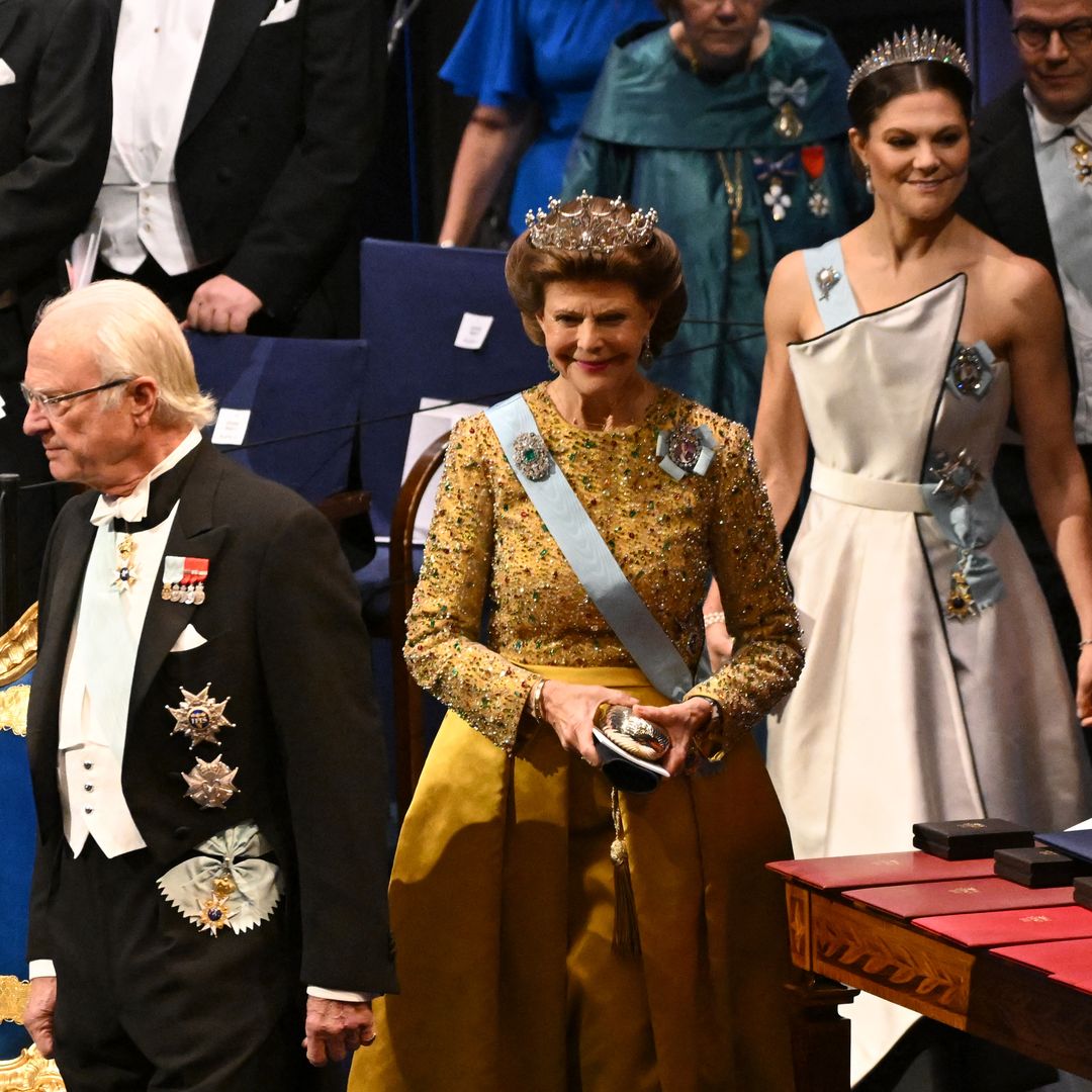 Swedish royal family arrives at Nobel Prize ceremony and more