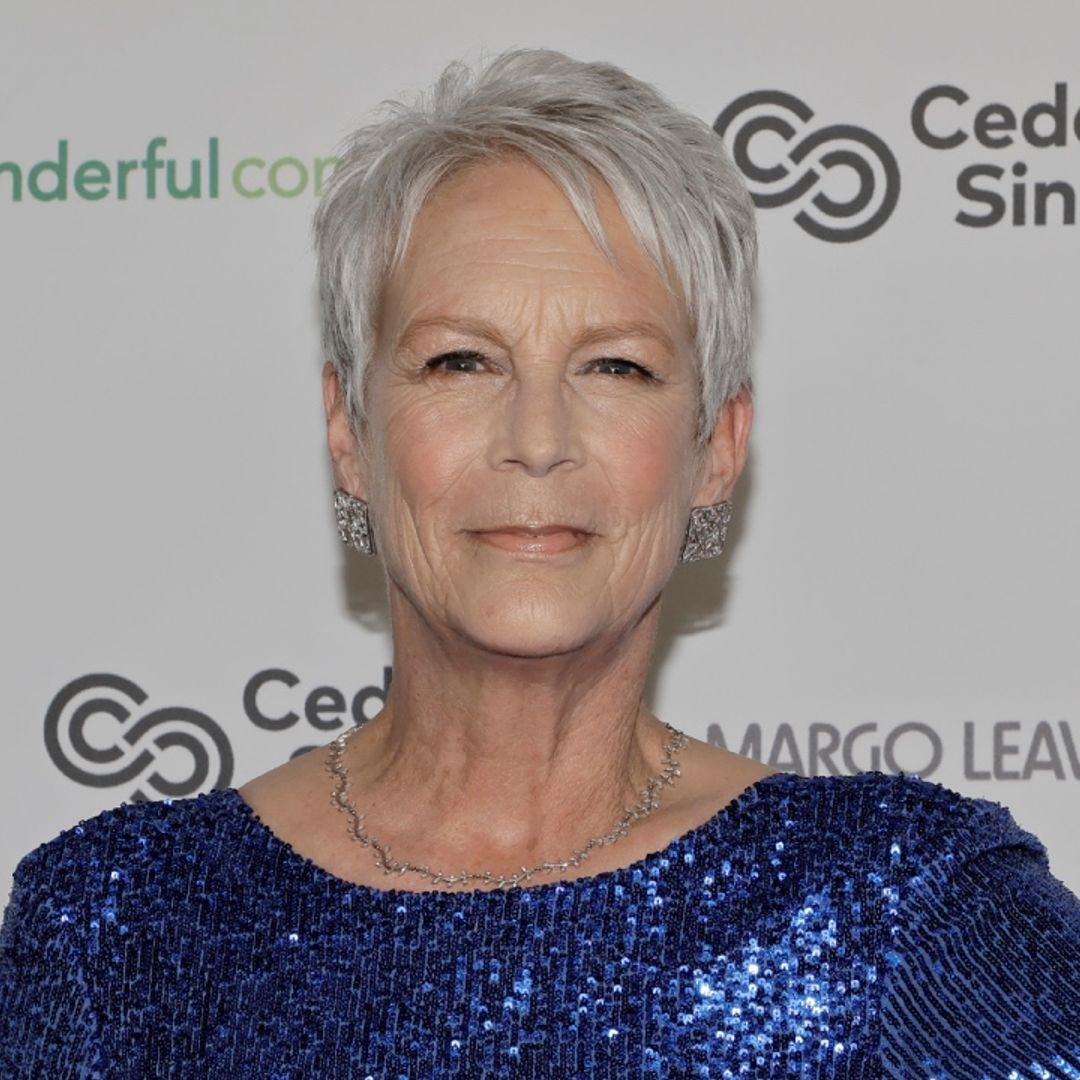 Jamie Lee Curtis dazzles the red carpet in a blue floor-length sequined gown