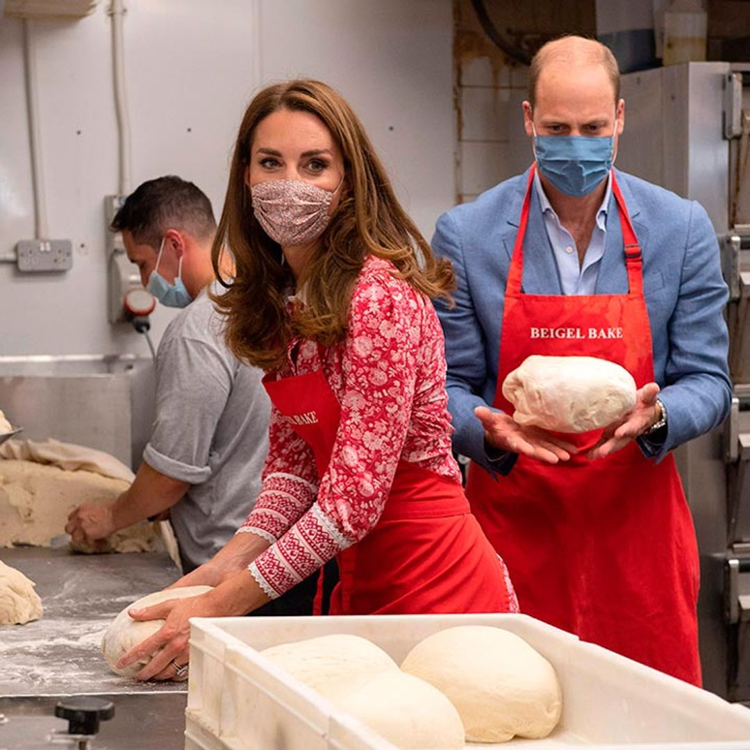 Prince William and Kate Middleton make bagels in Brick Lane as they carry out visits in London - best photos