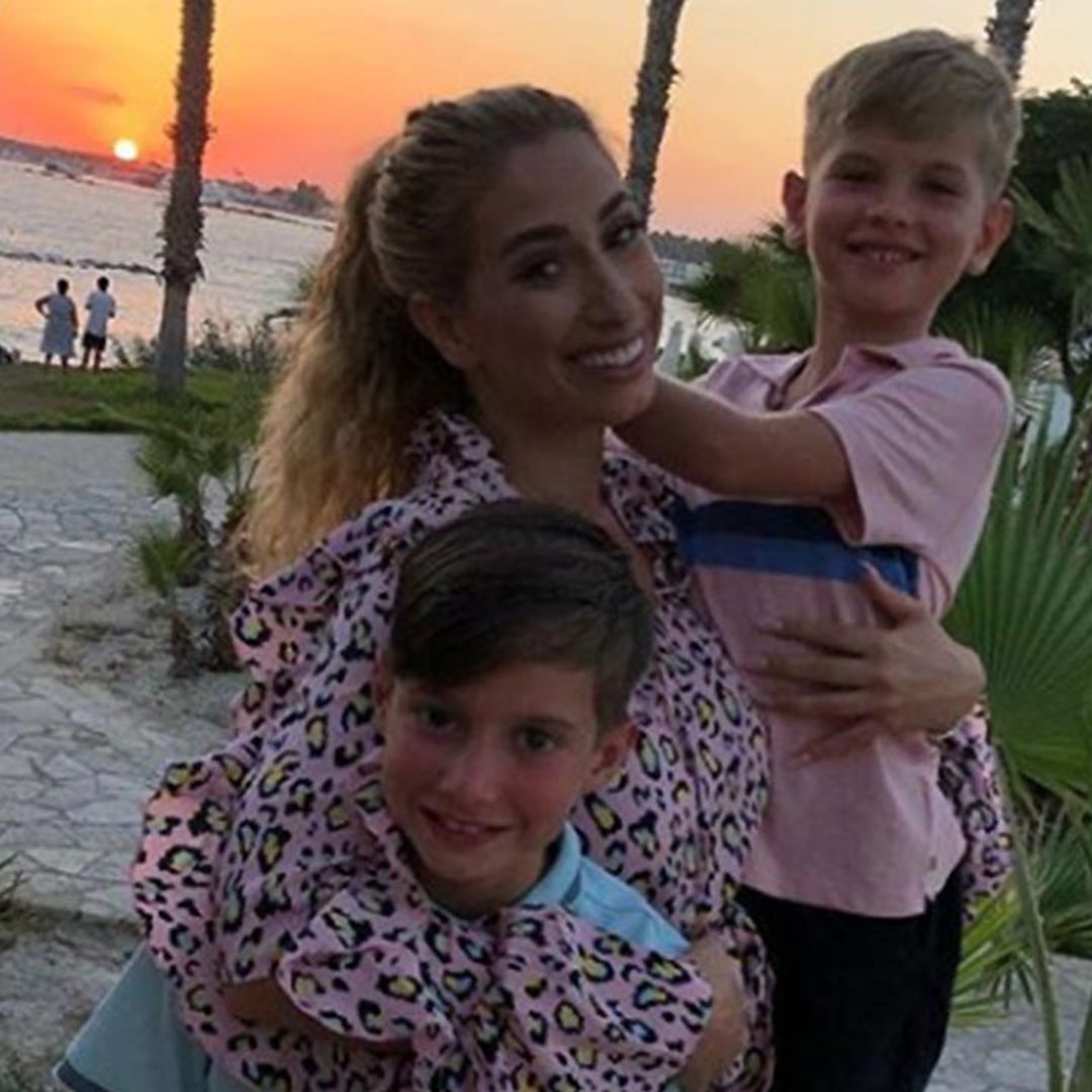 Stacey Solomon and sons rock matching outfits on family winter holiday