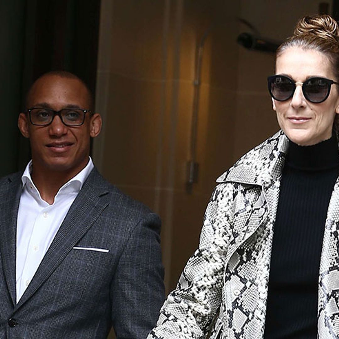 Celine Dion steps out in Paris in snakeskin print coat during European tour