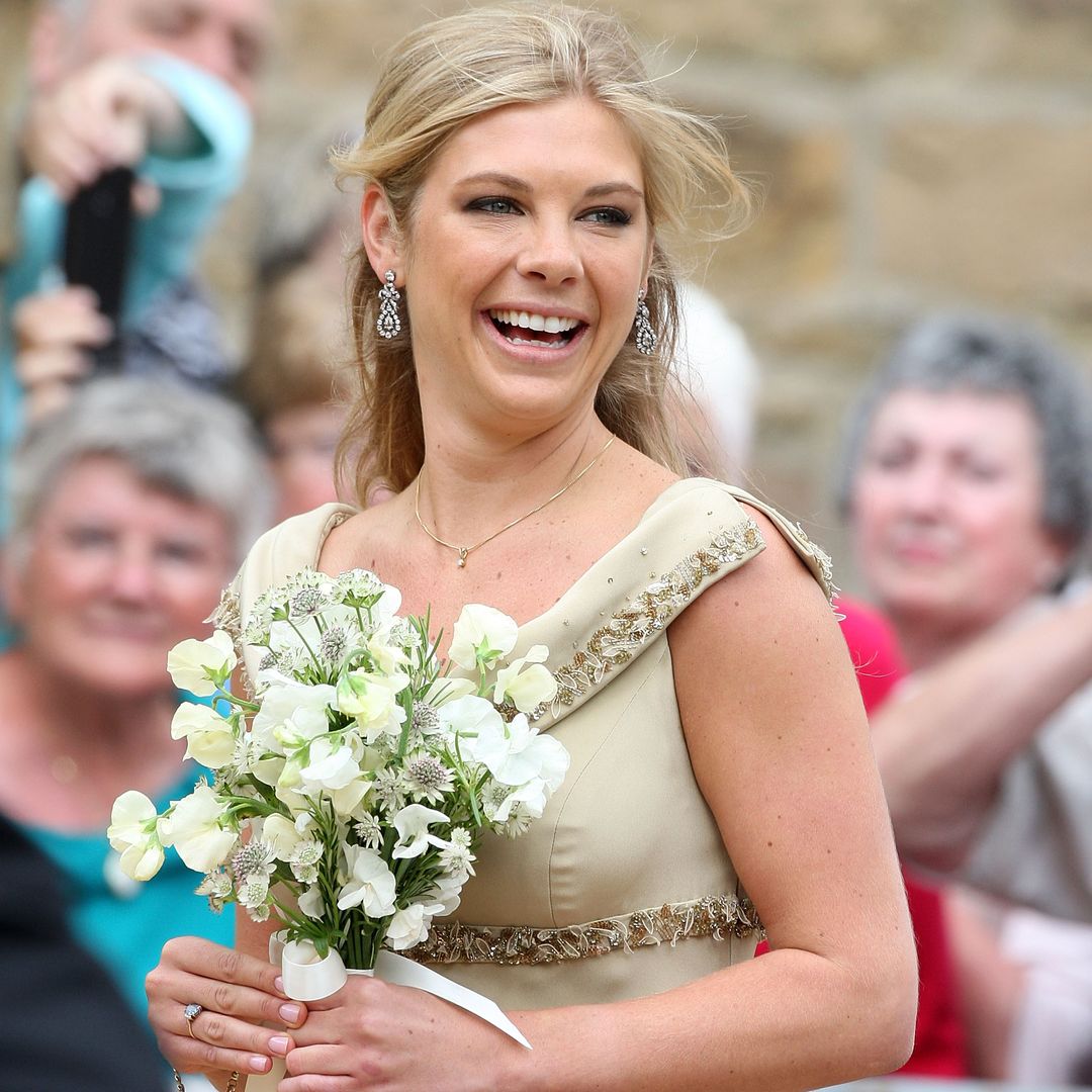 Prince Harry's ex Chelsy Davy is a golden goddess in slinky bridesmaid dress