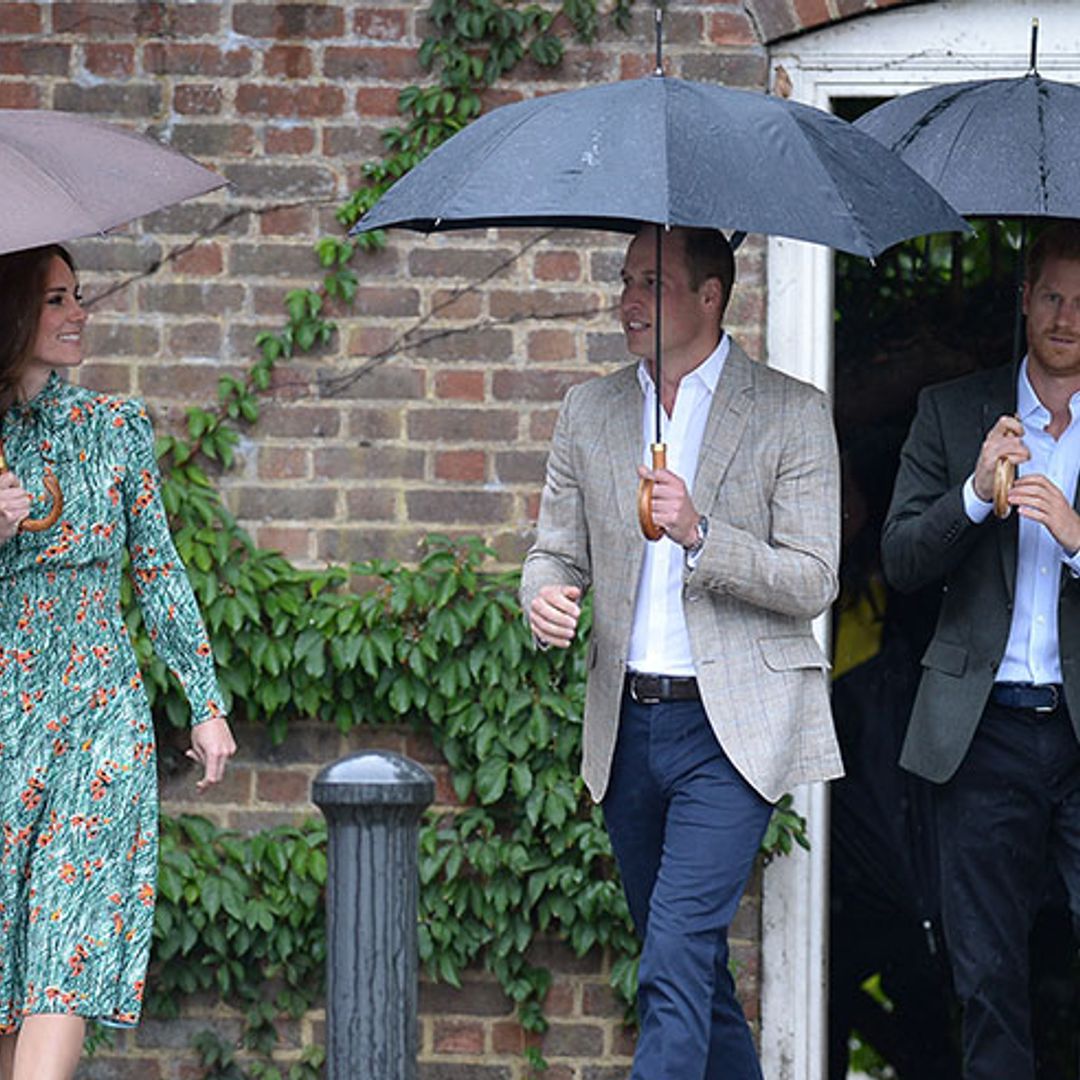 Kate wears striking Prada print dress to visit Princess Diana garden at Kensington Palace