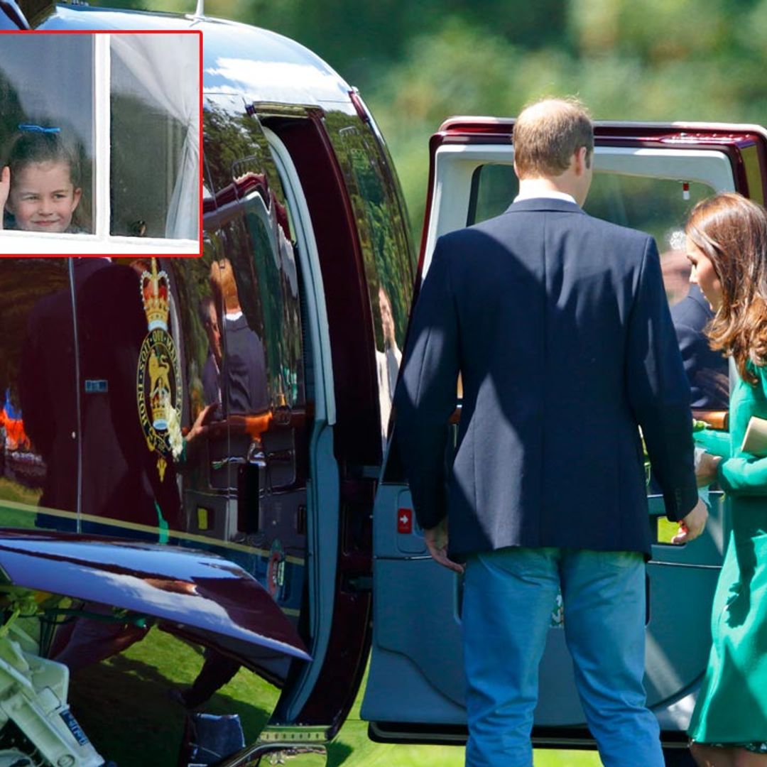 Royal cuties: George, Charlotte and Louis rush to welcome William and Kate off helicopter