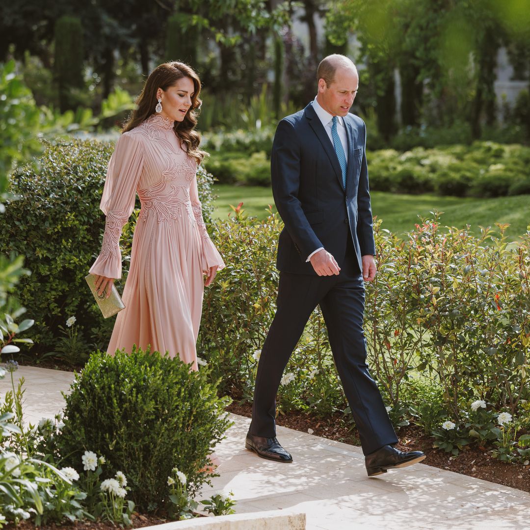 Princess Kate glows in pink lacy gown at Jordanian royal wedding