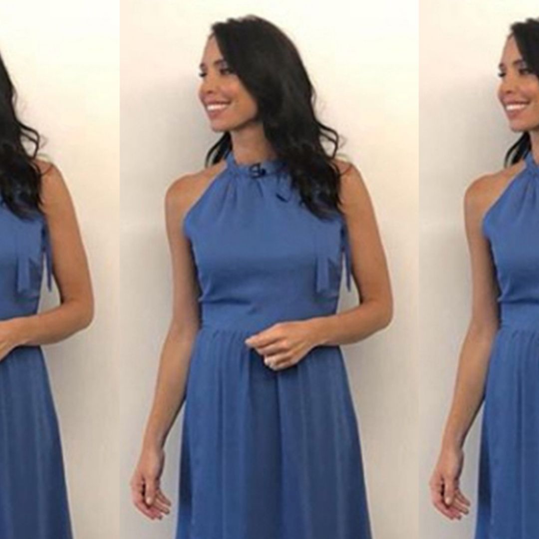 Christine Lampard's blue Warehouse dress she wore on the Lorraine show is so dreamy – and selling out fast!
