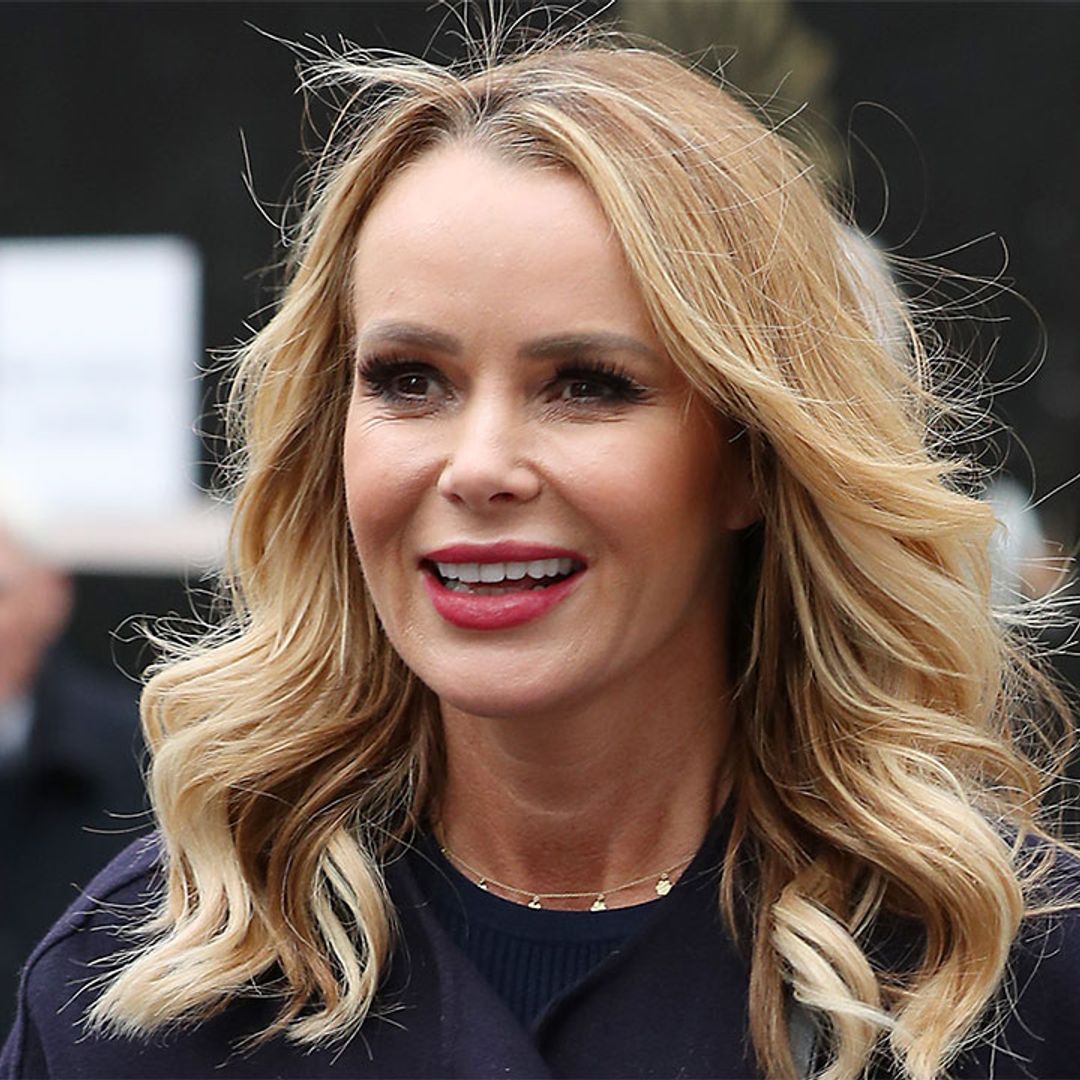 Amanda Holden's yellow French Connection skirt brightens up the dreary New Year